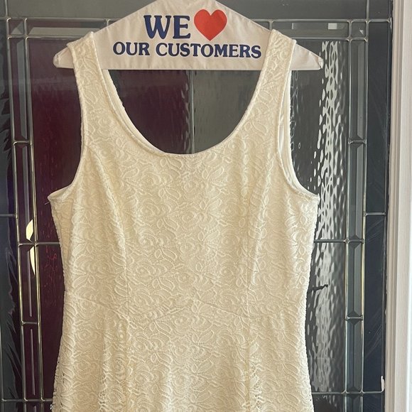 Lily Rose Lace Short Dress Size XL Ivory Cocktail Wedding Easter - Picture 1 of 5